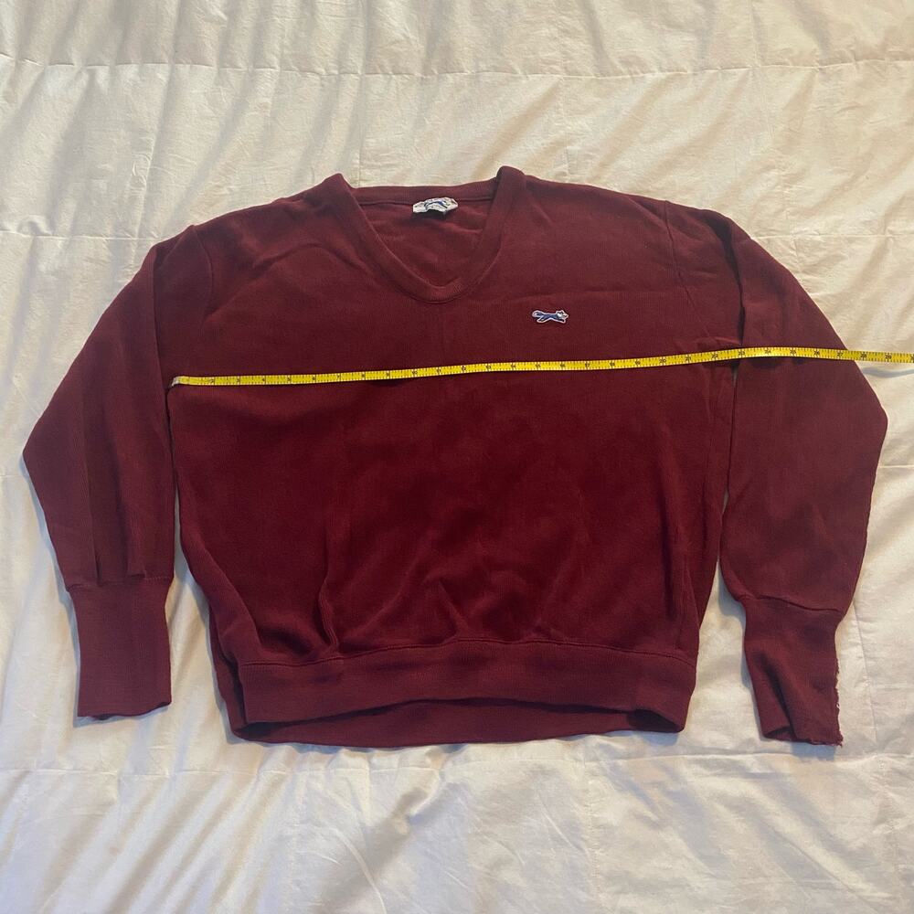 Vintage Sweater The Fox XL Burgundy Applique Logo Made in USA JCPenney - Picture 3 of 14